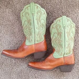Ariat Legend Cognac Brown and Green Western Boot 15838